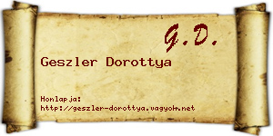 Geszler Dorottya névjegykártya
